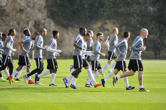 Fußball, CL, AS Monaco Training equipe AS Monaco FOOTBALL : Training - AS Monaco -Champions League - 14 03 2017 NorbertScanella Panoramic 
