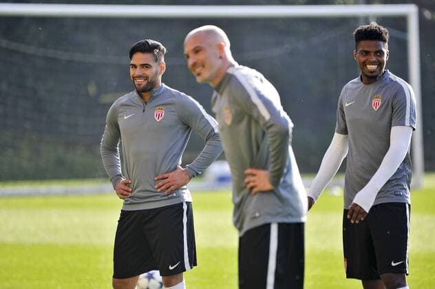 Fußball, CL, AS Monaco Training Radamel Falcao (AS Monaco) FOOTBALL : Training - AS Monaco -Champions League - 14 03 2017 NorbertScanella Panoramic 