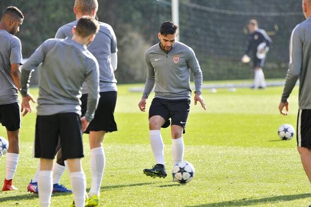 Fußball, CL, AS Monaco Training Radamel Falcao (AS Monaco) FOOTBALL : Training - AS Monaco -Champions League - 14 03 2017 NorbertScanella Panoramic 