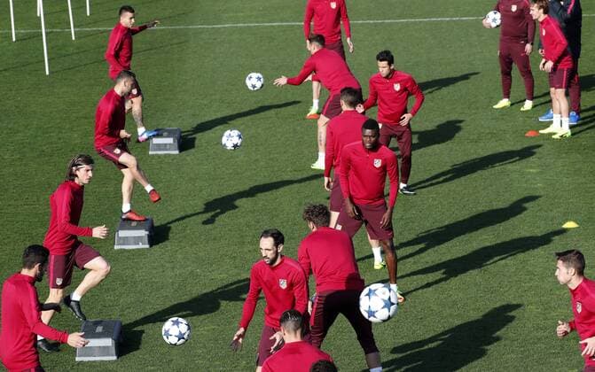 Fußball, CL, Atletico Madrid Training Atletico Madrid s players during the training of the team held at Majadahonda Sports City in Madrid, Spain on 14 March 2017 on the eve of the Champions League round of 16 second leg match played against Bayer Leverkusen. ATLETICO MADRID S TRAINING !ACHTUNG: NUR REDAKTIONELLE NUTZUNG!  Copyright: xANGELxDIAZx 20170314-636251129436115277