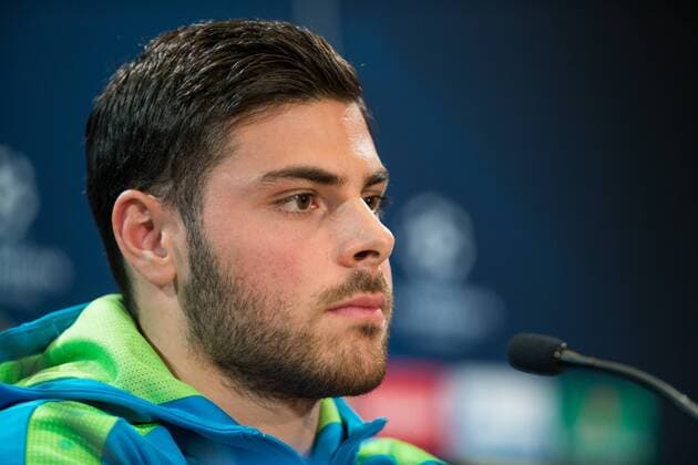 Kevin Volland of Bayer 04 Leverkusen during the press conference PK Pressekonferenz before the match of Uefa Champions League of Bayer Leverkusen at Vicente Calderon Stadium in Madrid, Spain. March 14, 2017.  (20170314041)