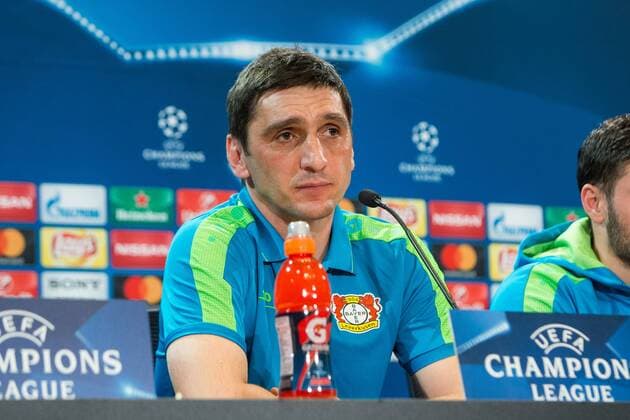Tayfun Korkut coach of Bayer 04 Leverkusen during the press conference PK Pressekonferenz before the match of Uefa Champions League of Bayer Leverkusen at Vicente Calderon Stadium in Madrid, Spain. March 14, 2017.  (20170314043)