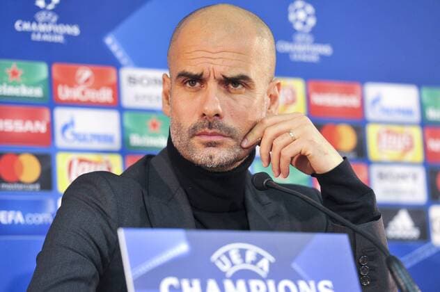 Bilder des Tages - SPORT Pep Guardiola (Manchester City) FOOTBALL : PK - Manchester City - Champions League - 14 03 2017 NorbertScanella Panoramic 