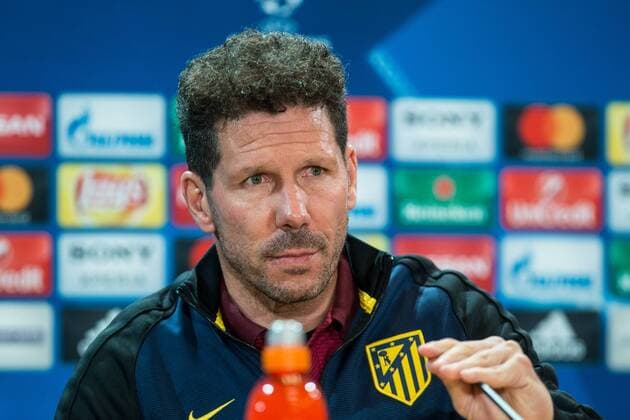Fußball, CL, Atletico Madrid PK Diego Pablo Cholo Simeone during the press conference PK Pressekonferenz before the match of Uefa Champions League between Atletico de Madrid and Bayer Leverkusen at Vicente Calderon Stadium in Madrid, Spain. March 14, 2017.  (20170314086)
