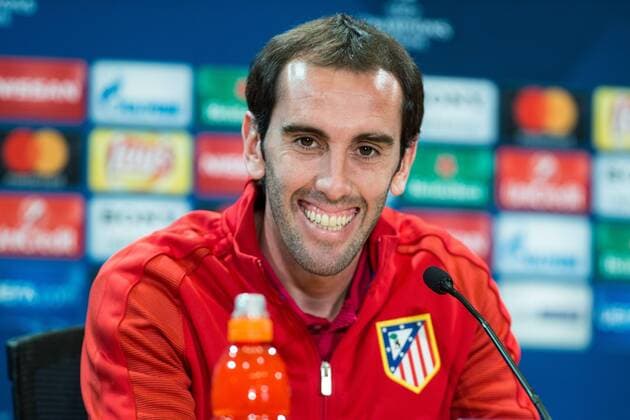 Fußball, CL, Atletico Madrid PK Diego Godin of Atletico de Madrid during the press conference PK Pressekonferenz before the match of Uefa Champions League between Atletico de Madrid and Bayer Leverkusen at Vicente Calderon Stadium in Madrid, Spain. March 14, 2017.  (20170314089)