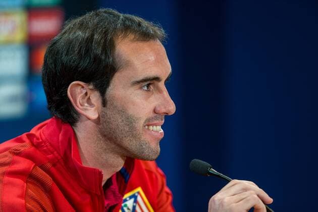 Fußball, CL, Atletico Madrid PK Diego Godin of Atletico de Madrid during the press conference PK Pressekonferenz before the match of Uefa Champions League between Atletico de Madrid and Bayer Leverkusen at Vicente Calderon Stadium in Madrid, Spain. March 14, 2017.  (20170314090)