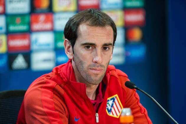 Fußball, CL, Atletico Madrid PK Diego Godin of Atletico de Madrid during the press conference PK Pressekonferenz before the match of Uefa Champions League between Atletico de Madrid and Bayer Leverkusen at Vicente Calderon Stadium in Madrid, Spain. March 14, 2017.  (20170314097)