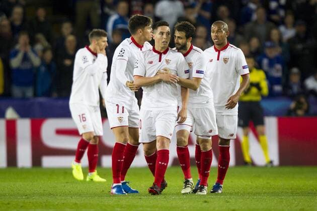 FuÃŸball, CL, Leicester City - FC Sevilla March 14th 2017, King Power Stadium, Leicester, England; UEFA Champions League Football 2nd Leg, Leicester City versus Seville; Samir Nasri of Sevilla leaves the pitch after being sent off for a second bookable offence xGrahamxWilsonx  ActionPlus11856261