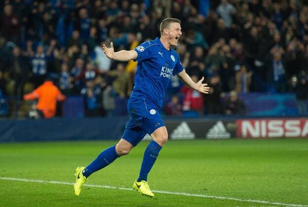 (170315) -- LEICESTER, March 15, 2017 -- Robert Huth of Leicester City celebrates the opening goal from Wes Morgan of Leicester City during the round of 16 second Leg Champions League match between Leicester City and Sevilla FC at the King Power Stadium in Leicester, England on March 14, 2017. Leicester City won the match 2-0 to enter the semifinal with 3-2 on aggregate. ) (SP)BRITAIN-LEICESTER-CHAMPIONS LEAGUE-ROUND OF 16-LEICESTER CITY VS SEVILLA FC JonxBuckle 
