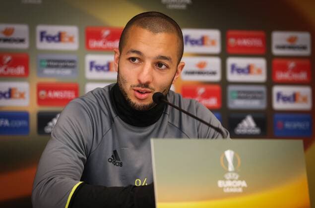 Anderlecht s Sofiane Hanni pictured during a press conference PK Pressekonferenz of Belgian soccer team RSC Anderlecht in Anderlecht, Wednesday 15 March 2017. Tomorrow Anderlecht is playing a return 1 8 final game of the Europa League competition against Cyprus team Apoel Nicosie. First leg in Nicosie ended on a 0-1 result. VIRGINIExLEFOUR  x05064977x