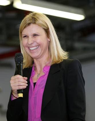 Stuttgart Tennis 40. Porsche Tennis Grand Prix Pressekonferenz, Anke Huber (Sportliche Leiterin) freut sich