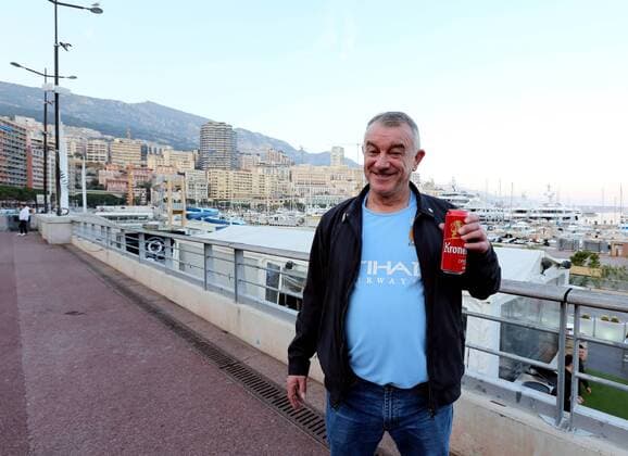 A Manchester City fan on the Monaco water front during the UEFA Champions League Round of 16 2nd Leg match at the Stage Louis ll Stadium, Monaco. Picture date: March 15th, 2017. Pic credit should read: David Klein Sportimage EDITORIAL USE ONLY. No use with unauthorised audio, video, data, fixture lists, club league logos or live services. Online in-match use limited to 120 images, no video emulation. No use in betting, games or single club league player publications.