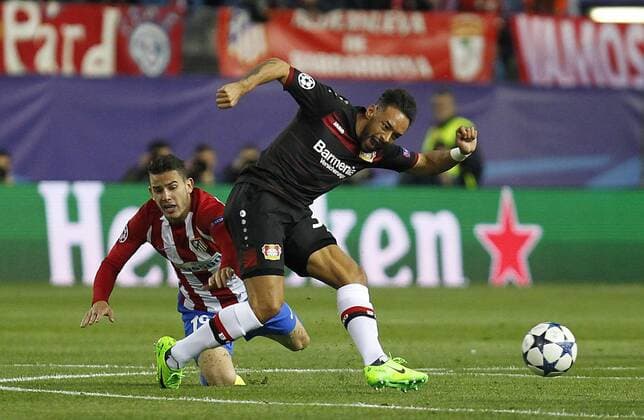 Soccer match between Atletico de Madrid and Beyer Leverkusen of the 2016 2017 Champions League, held at the Vicente Calderon stadium, in Madrid, March 15, 2017. (Photo: J. Luis Cuesta 261 Cordon Press).Lucas, Karim Bellarabi  xJosexLuisxCuestax xx
