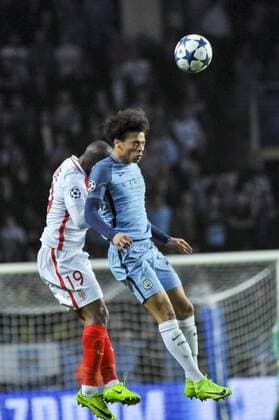 Djibril Sidibe (AS Monaco) - Leroy Sane (Manchester City) - Fussball, Champions League, AS Monaco vs. Manchester City - 15 03 2017 NorbertScanella Panoramic 