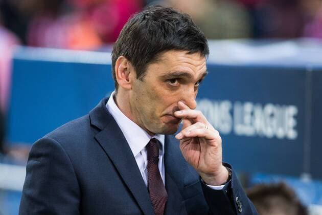 Tayfun Korkut of Bayer 04 Leverkusen during the match of Uefa Champions League between Atletico de Madrid and Bayer Leverkusen at Vicente Calderon Stadium in Madrid, Spain. March 15, 2017.  (20170315002)
