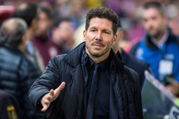 Diego Pablo Cholo Simeone coach of Atletico de Madrid during the match of Uefa Champions League between Atletico de Madrid and Bayer Leverkusen at Vicente Calderon Stadium in Madrid, Spain. March 15, 2017.  (20170315005)