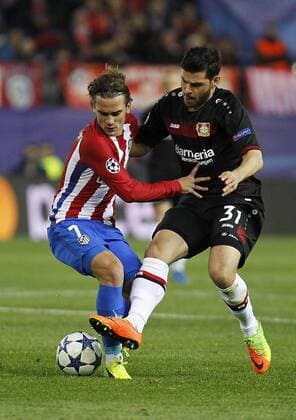 Soccer match between Atletico de Madrid and Beyer Leverkusen of the 2016 2017 Champions League, held at the Vicente Calderon stadium, in Madrid, March 15, 2017. (Photo: J. Luis Cuesta 261 Cordon Press). Griezmann  xJosexLuisxCuestax xx