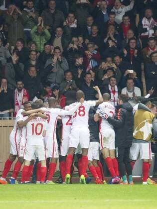 Football - UEFA Champions League - Round of Sixteen: AS Monaco 3 vs. Manchester City 5 , at the Stade Louis II. COLORSPORT WINSTON BYNORTH 