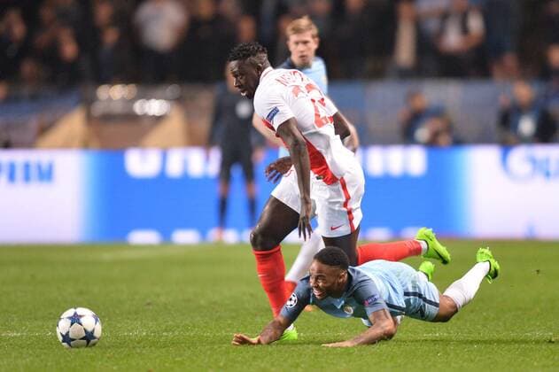 07 Raheem Sterling (mc) - 23 Benjamin Mendy (mon) - Fussball, Champions League, AS Monaco vs. Manchester City - 15 03 2017 AnthonyBIBARD FEP Panoramic 