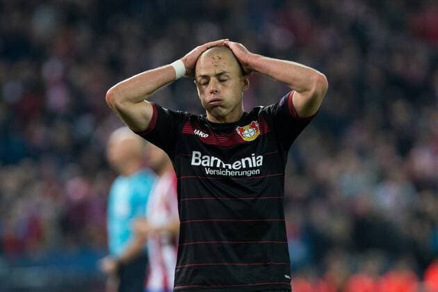 Themen der Woche - SPORT Javier Hernandez Chicharito of Bayer 04 Leverkusen during the match of Uefa Champions League between Atletico de Madrid and Bayer Leverkusen at Vicente Calderon Stadium in Madrid, Spain. March 15, 2017.  (20170315039)