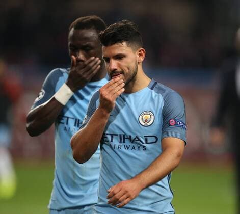 Dejected Sergio Aguero of Manchester City during the UEFA Champions League Round of 16 2nd Leg match at the Stage Louis ll Stadium, Monaco. Picture date: March 15th, 2017. Pic credit should read: David Klein Sportimage EDITORIAL USE ONLY. No use with unauthorised audio, video, data, fixture lists, club league logos or live services. Online in-match use limited to 120 images, no video emulation. No use in betting, games or single club league player publications.