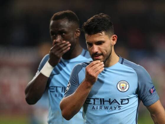 Sergio Aguero of Manchester City dejected during the UEFA Champions League Round of 16 2nd Leg match at the Stage Louis ll Stadium, Monaco. Picture date: March 15th, 2017. Pic credit should read: David Klein Sportimage EDITORIAL USE ONLY. No use with unauthorised audio, video, data, fixture lists, club league logos or live services. Online in-match use limited to 120 images, no video emulation. No use in betting, games or single club league player publications.