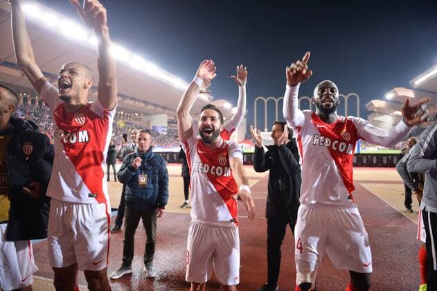 Bilder des Tages - SPORT Fußball, CL, AS Monaco - Manchester City 14 TIEMOUE BAKAYOKO (mon) - 08 JOAO MOUTINHO (mon) - 02 FABINHO (mon) - FOOTBALL : AS Monaco vs Manchester City - Champions League - 15 03 2017 AnthonyBIBARD FEP Panoramic 