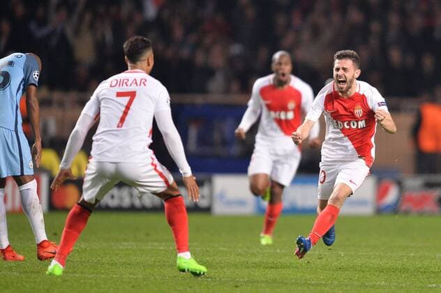 Fußball, CL, AS Monaco - Manchester City 10 BERNARDO SILVA (mon) - FOOTBALL : AS Monaco vs Manchester City - Champions League - 15 03 2017 AnthonyBIBARD FEP Panoramic 