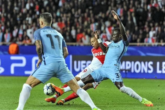 Fußball, CL, AS Monaco - Manchester City Kilyan MBappe (AS Monaco) - Bakary DSagna (Manchester City) FOOTBALL : AS Monaco vs Manchester City - Champions League - 15 03 2017 NorbertScanella Panoramic 