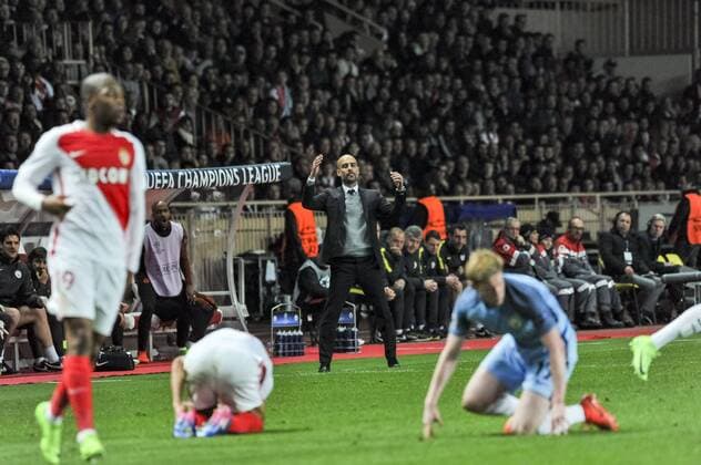 Fußball, CL, AS Monaco - Manchester City Pep Guardiola (coach Manchester City) FOOTBALL : AS Monaco vs Manchester City - Champions League - 15 03 2017 NorbertScanella Panoramic 