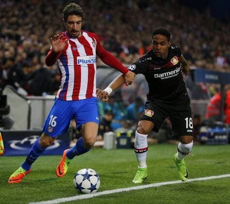 Second Leg of 1 8 Champions League match between Atletico Madrid and Bayer Leverkusen. In this picture, Vrsaljko and Wendell. xRafaxCasalx 