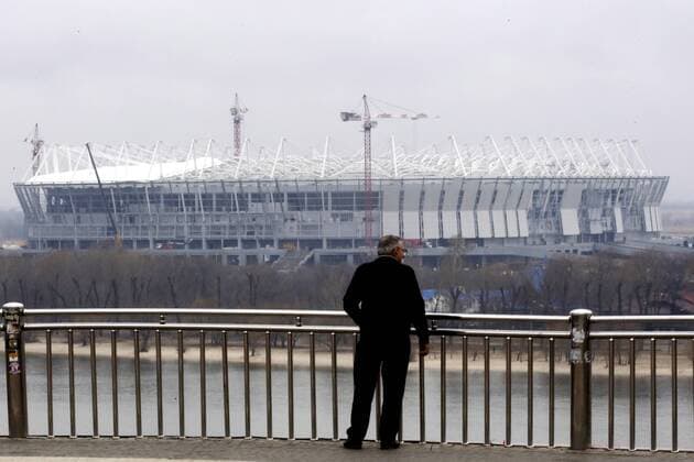 ROSTOV-ON-DON, RUSSIA - MARCH 16, 2017: A view of the construction site of Rostov Arena Stadium, a venue for the 2018 FIFA World Cup WM Weltmeisterschaft Fussball Valery Matytsin TASS  TS0447C9