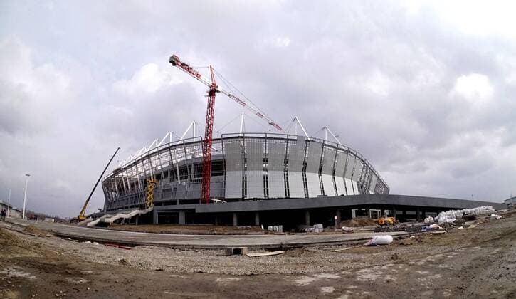 ROSTOV-ON-DON, RUSSIA - MARCH 16, 2017: The construction site of Rostov Arena Stadium, a venue for 2018 FIFA World Cup WM Weltmeisterschaft Fussball matches. Valery Matytsin TASS  TS0447AB