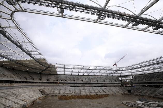ROSTOV-ON-DON, RUSSIA - MARCH 16, 2017: The construction site of Rostov Arena Stadium, a venue for 2018 FIFA World Cup WM Weltmeisterschaft Fussball matches. Valery Matytsin TASS  TS0447B2