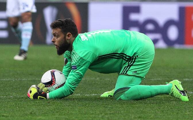 KRASNODAR, RUSSIA - MARCH 16, 2017: Celta de Vigoâ€™s goalkeeper Sergio Alvarez seen during the 2016-17 UEFA Europa League Round of 16 Leg 2 football match against FC Krasnodar at Krasnodar Stadium. Celta de Vigo won the game 2-0. Vitaly Timkiv TASS  TS044895