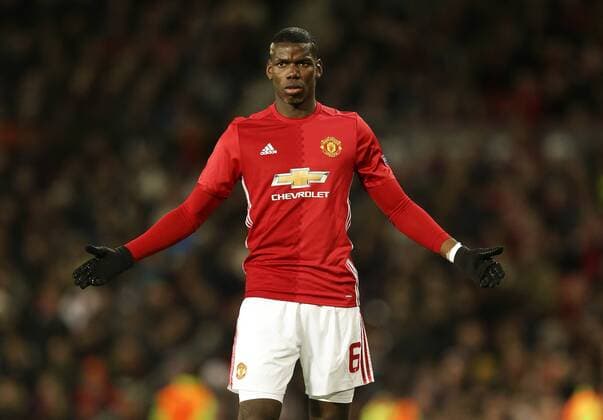 Paul Pogba of Manchester United ManU gestures during the UEFA Europa League Round of 16 2nd leg match at Old Trafford Stadium, Manchester. Picture date: March 16th, 2017. Pic credit should read: Matt McNulty Sportimage EDITORIAL USE ONLY. No use with unauthorised audio, video, data, fixture lists, club league logos or live services. Online in-match use limited to 120 images, no video emulation. No use in betting, games or single club league player publications.