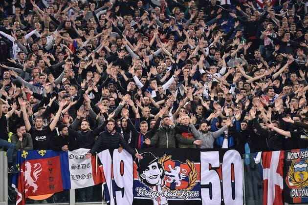 Football, Roma 16-03-2017 Europa League 2016 2017 Round of 16 AS Rom - Olympique Lyon tifosi Lione 