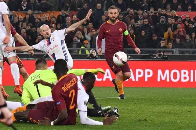 Gol Antonio Rudiger Roma 2-1 Goal celebration Football, Roma 16-03-2017 Europa League 2016 2017 Round of 16 AS Rom - Olympique Lyon AndreaxStaccioli