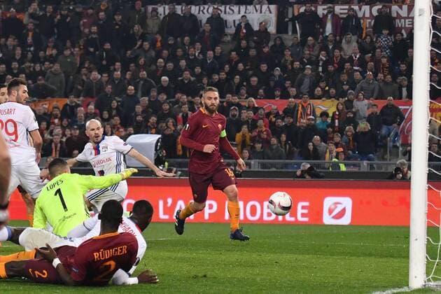 Gol Antonio Rudiger Roma 2-1 Goal celebration Football, Roma 16-03-2017 Europa League 2016 2017 Round of 16 AS Rom - Olympique Lyon AndreaxStaccioli