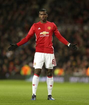 Paul Pogba of Manchester United ManU gestures during the UEFA Europa League Round of 16 2nd leg match at Old Trafford Stadium, Manchester. Picture date: March 16th, 2017. Pic credit should read: Matt McNulty Sportimage EDITORIAL USE ONLY. No use with unauthorised audio, video, data, fixture lists, club league logos or live services. Online in-match use limited to 120 images, no video emulation. No use in betting, games or single club league player publications.
