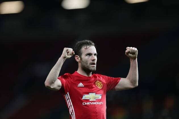 Football - 2016 2017 Europa Cup - Round 16, 2nd leg - Manchester United ManU vs FC Rostov Juan Mata of Manchester United celebrates during the match at Old Trafford. 