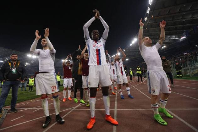 Rome, Italy 16 March, 2017: Lyonnais player celebrates the victory in Uefa league match between A.s. Roma vs Olympique Lyonnais at Olympic Stadium in Rome on March, 2017  Copyright: xmarcoxiacobuccix xIPAx xMarcoxIacobuccix