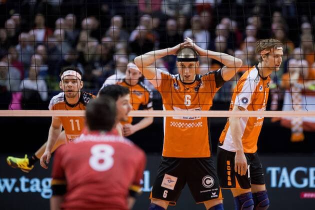 Berlin, Deutschland, 18.03.2017: Volleyball Bundesliga Playoffs Viertelfinale Saison 2016 2017 - Berlin Recycling Volleys - TV Buehl. Felix Fischer (BR Volleys 6)