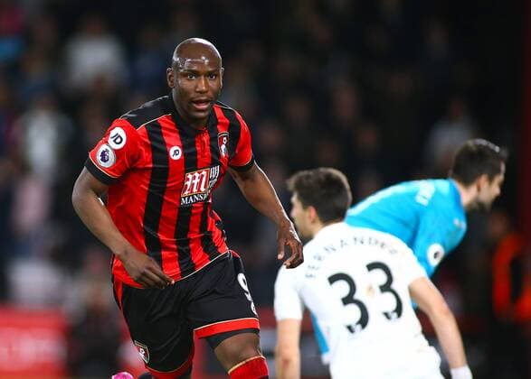 March 18th 2017, The Vitality Stadium, Bournemouth, Dorset, England; EPL Premier League football, AFC Bournemouth versus Swansea City; Benik Afobe of Bournemouth turns to celebrate his 72nd minute goal, 2-0 Bournemouth xMarkxKertonx  ActionPlus11858196