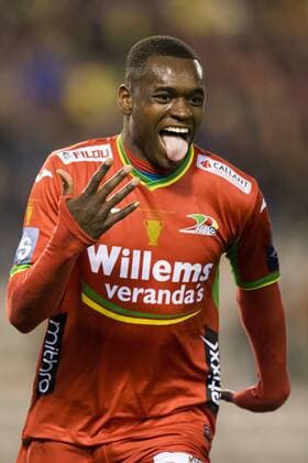 Oostende s Landry Nany Dimata scores the 2-1 goal during Croky Cup soccer final between SV Zulte Waregem and KV Oostende, on Saturday 18 March 2017, in Brussels. JASPERxJACOBS  x05066840x