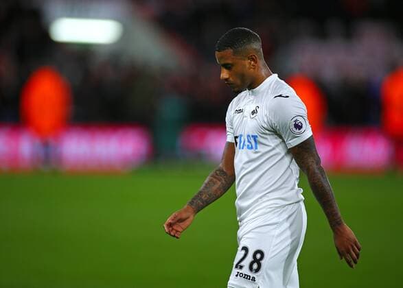 March 18th 2017, The Vitality Stadium, Bournemouth, Dorset, England; EPL Premier League football, AFC Bournemouth versus Swansea City; Luciano Narsingh of Swansea looks dejected as he leaves the pitch at full time, 2-0 Bournemouth xMarkxKertonx  ActionPlus11858389