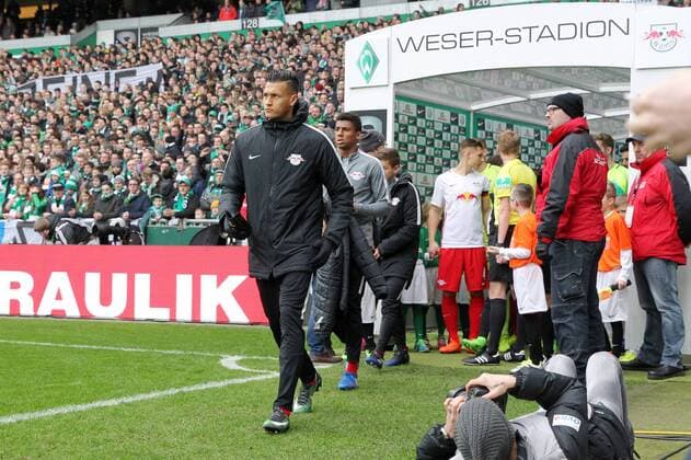 Bremen - RB Leipzig Fussball 1.Bundesliga Bremen, 18.03.2017, Weser - Stadion, GER, Fussball, 1.BL, 25. Spieltag , SV Werder Bremen vs. RB Leipzig 3:0 (1:0) , Im Bild: Davie Selke (RB Leipzig) ,