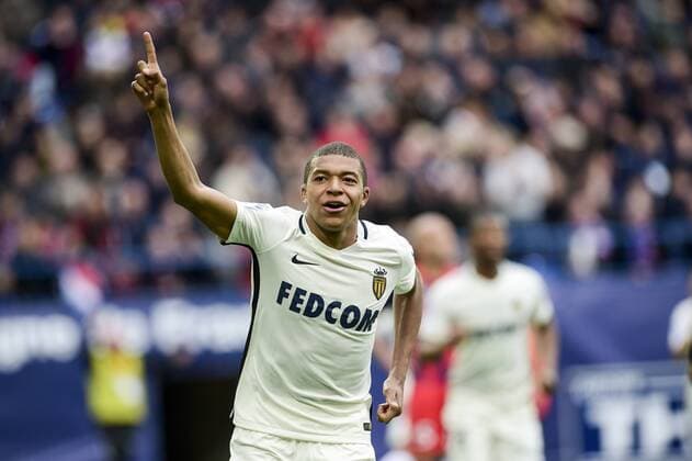 joie de Kylian Mbappe Lottin (Monaco) apres son second but FOOTBALL : SM Caen vs AS Monaco - L1 - 19 03 2017 JBAutissier Panoramic 