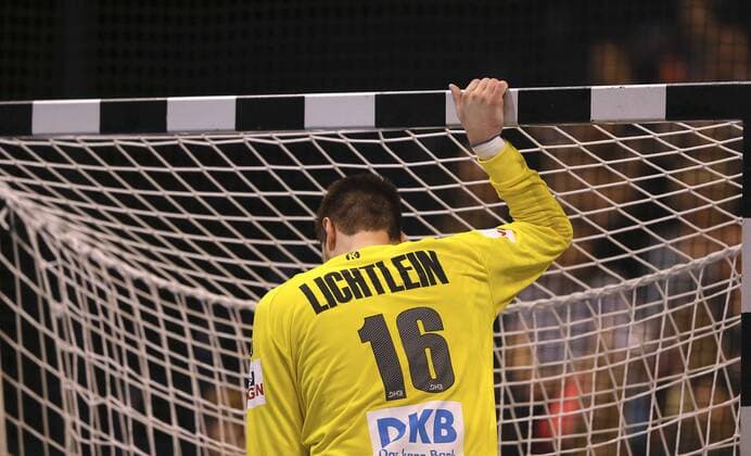 Foto : Torhüter Carsten Lichtlein ( Deutschland ) Handball Länderspiel am So. 19.03.2017 Deutschland - Schweden 25 - 25