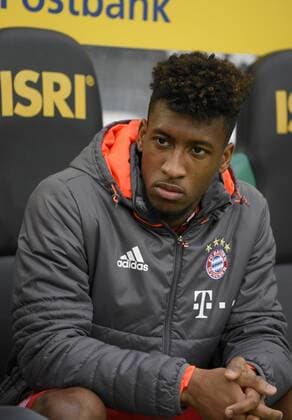 19.03.2017, Fussball 1.Bundesliga 2016 2017, 25.Spieltag, Borussia Mönchengladbach - FC Bayern München, im Borussiapark-Stadion Mönchengladbach. Kingsley Coman (Bayern München) auf der Bank. 